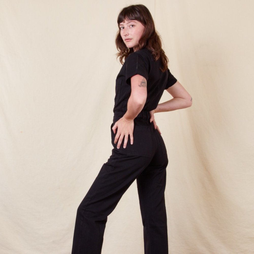 Big Bud Press Black Short Sleeve Jumpsuit Size XS